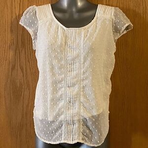 White LC Lauren Conrad Short Sleeved Shirt, size S. (S111)